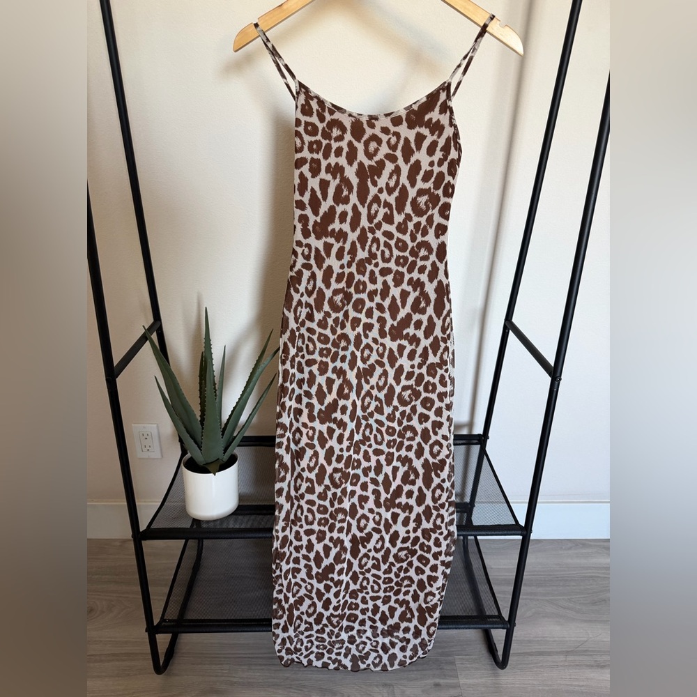 Leopard Print Spaghetti Strap Dress